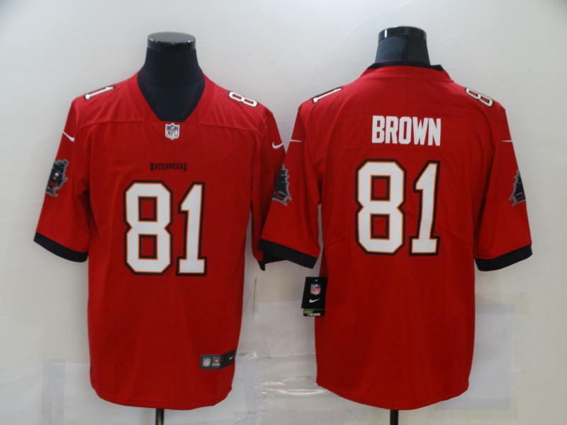 Men's Tampa Bay Buccaneers #81 Antonio Brown Red Vapor Untouchable Limited Stitched NFL Jersey - Click Image to Close